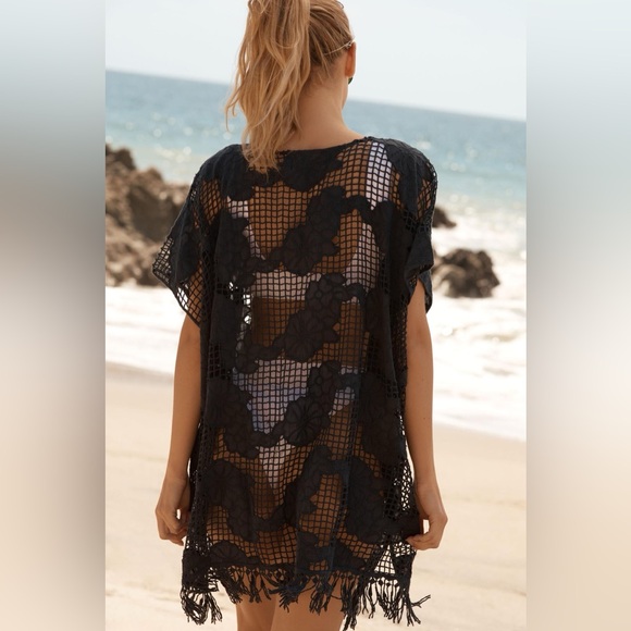 Anthropologie Seafolly Navy Mesh Kaftan - Picture 4 of 11